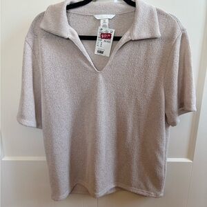 H&M Light Beige Textured Blouse